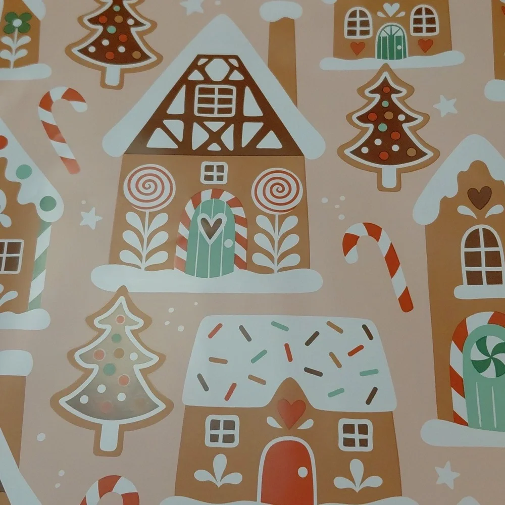 15ct. 14x17 Gingerbread House Polymailers, Random Thank You Cards/Stickers